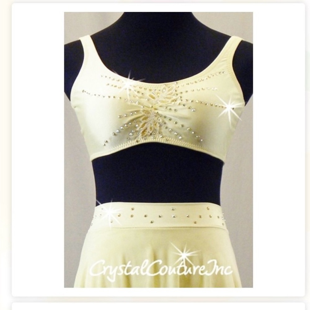 Elegant Crystal Couture Two-Piece Lyrical Costume w/ Swarovski Rhinestones - AS